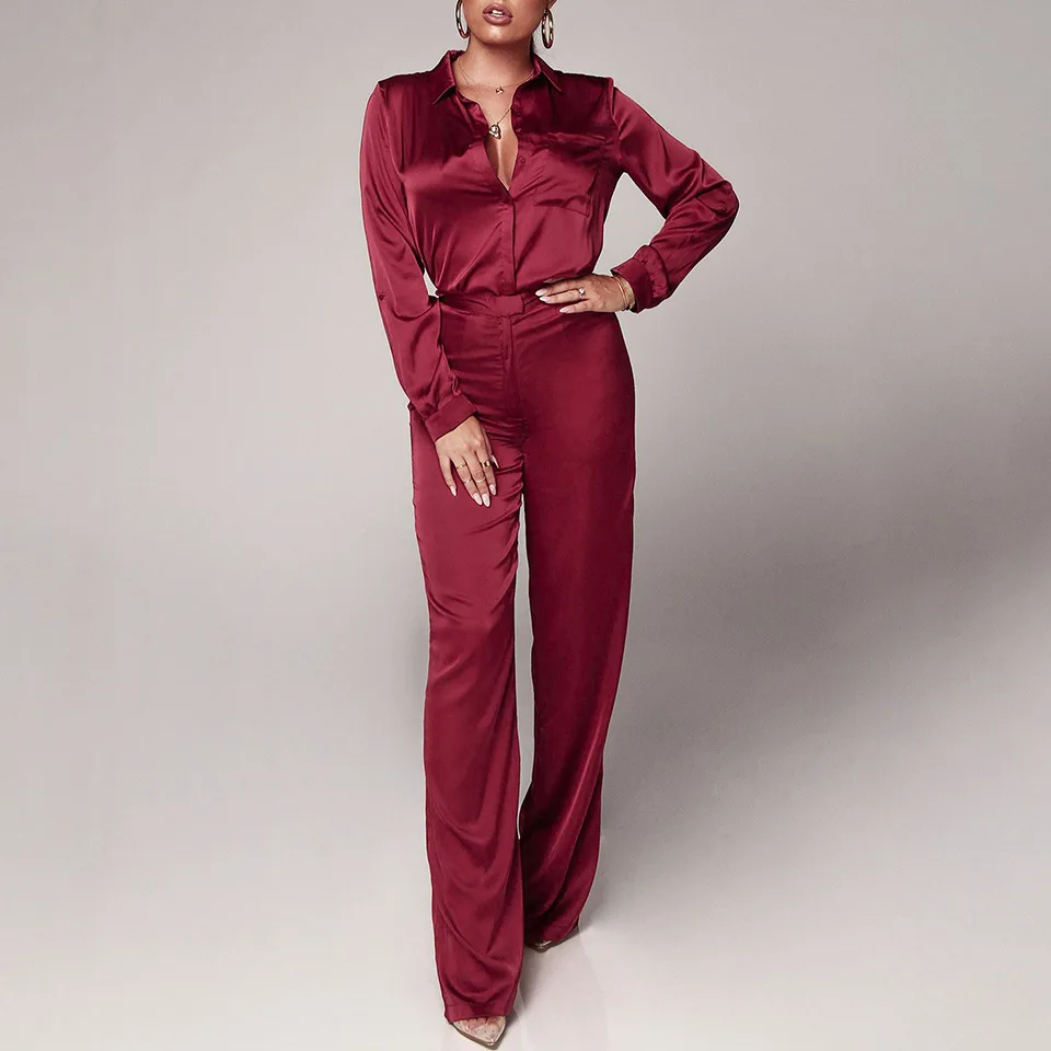 

Casual Straight Jumpsuit Women Romper Solid Long Sleeve Playsuits Casual Oversized Women Clothing