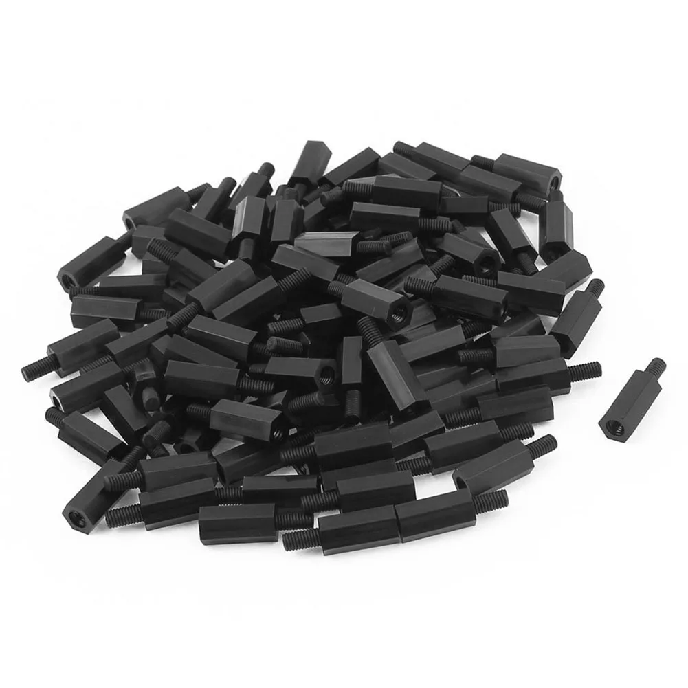 

M3 12+6mm Male Female Thread Nylon Hex Standoff Spacer Pillar 100pcs