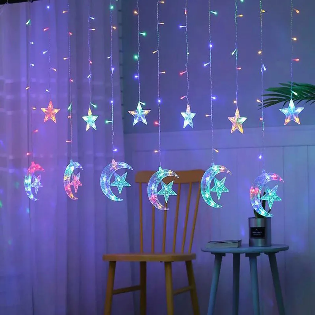 

Led Light Strip Waterproof Ramadan Decoration Led Light string Ramadan Festival Bright Stars Curtain Lights Decorative