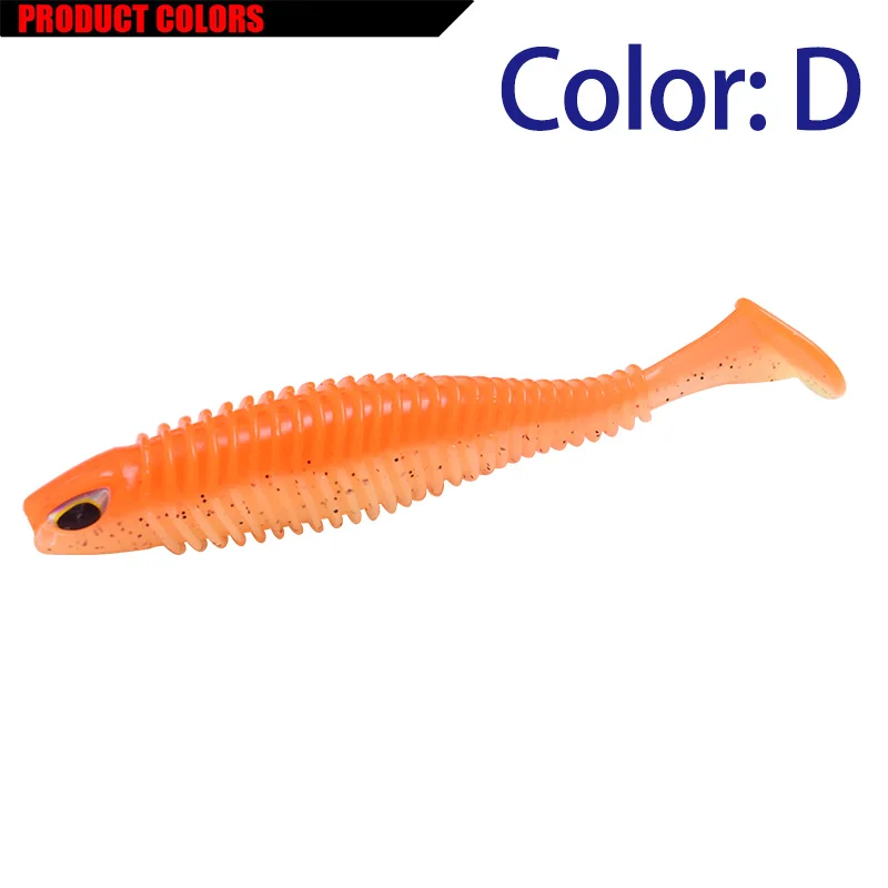 Proleurre shad Soft Lures 80mm 110mm Artificial 3D Eye Two color silicone Baits Fishing Lure leurre silicone Bait T Tail Wobbler - Цвет: D