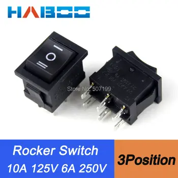 

100PCS Packing KCD1 on-off-on electronics rocker switch 6pins 3position 250v t85 rocker switch mini boat switch