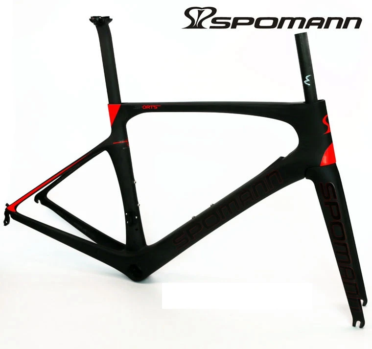 

2017 New SPOMANN Road bike carbon frame 700C china riding bicycle track frame with clamp+seatpost+headset+fork bicicleta parts