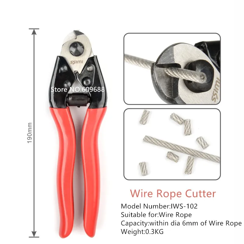 

Original IWISS IWS-102 Wire Rope Crimping Tool Wire Rope Cutter