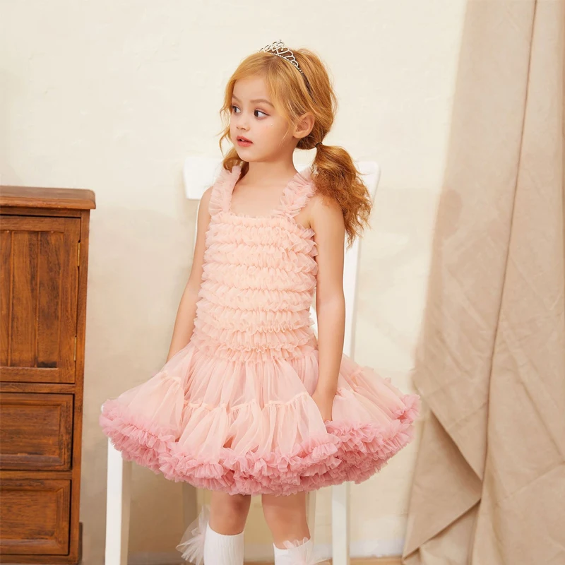

Kids Dresses For Girls Tutu Fluffy Cake Smash Dress Elegant Princess Party Wedding Dress autumn ball gown Girl Birthday Clothing