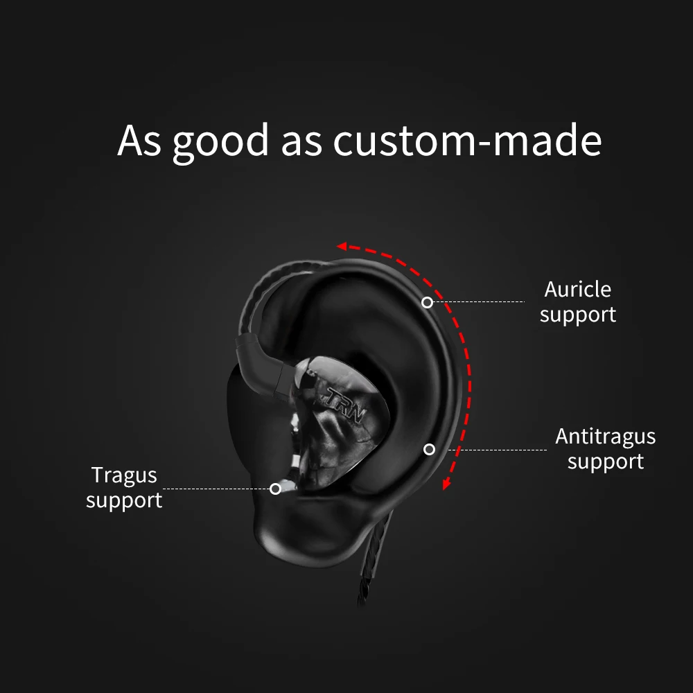 AK TRN X6 6BA сбалансированные арматурные наушники для ушей IEM HIFI DJ монитор бега