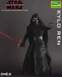 Сумасшедший игрушки 1:6 Star Wars The Force Awakens KYLO REN фильм ПВХ фигурку Коллекционная модель игрушки 29,5 см