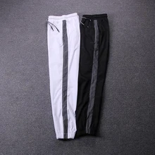 Светоотражающие спортивные брюки мужская одежда пара стиль хип-хоп Уличная спортивные брюки эластичная талия модные джоггеры брюки женские