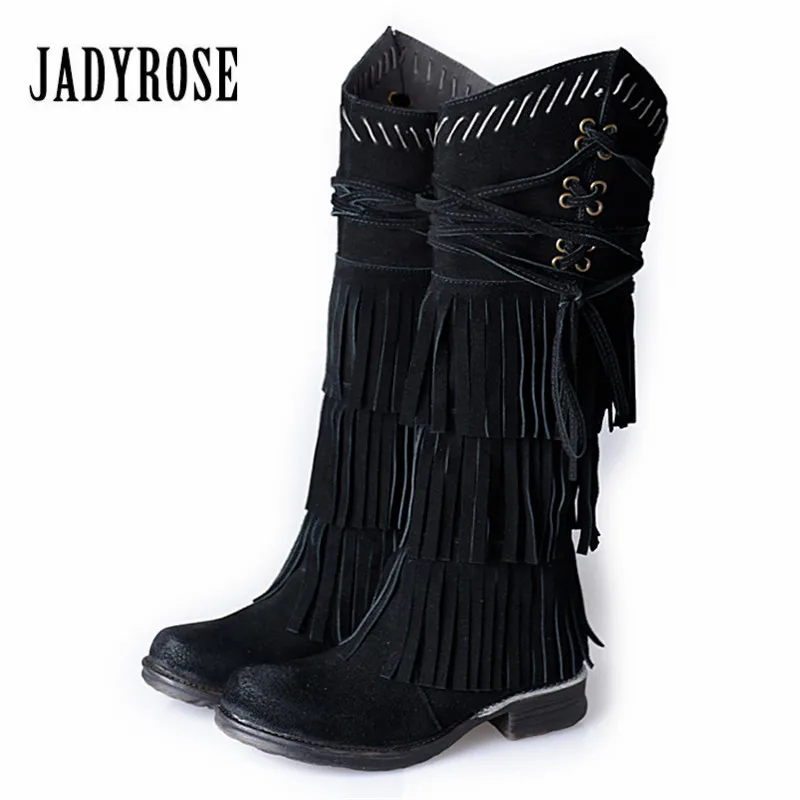 suede high boots flat