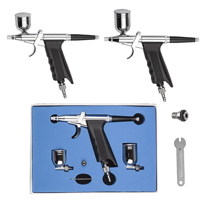 

Dual Action Feed Airbrush Gravity Air-brush Spray Gun Kit For Makeup Nail Art Design Craft Tattoo Cake Decorating