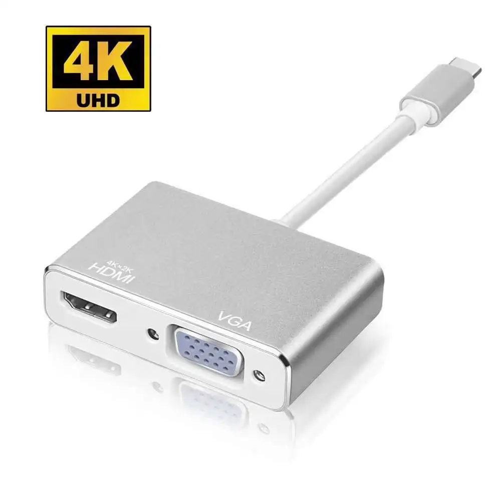 USB Type C к HDMI VGA адаптер папа женскому конвертер аудио видео кабель для Macbook телефона