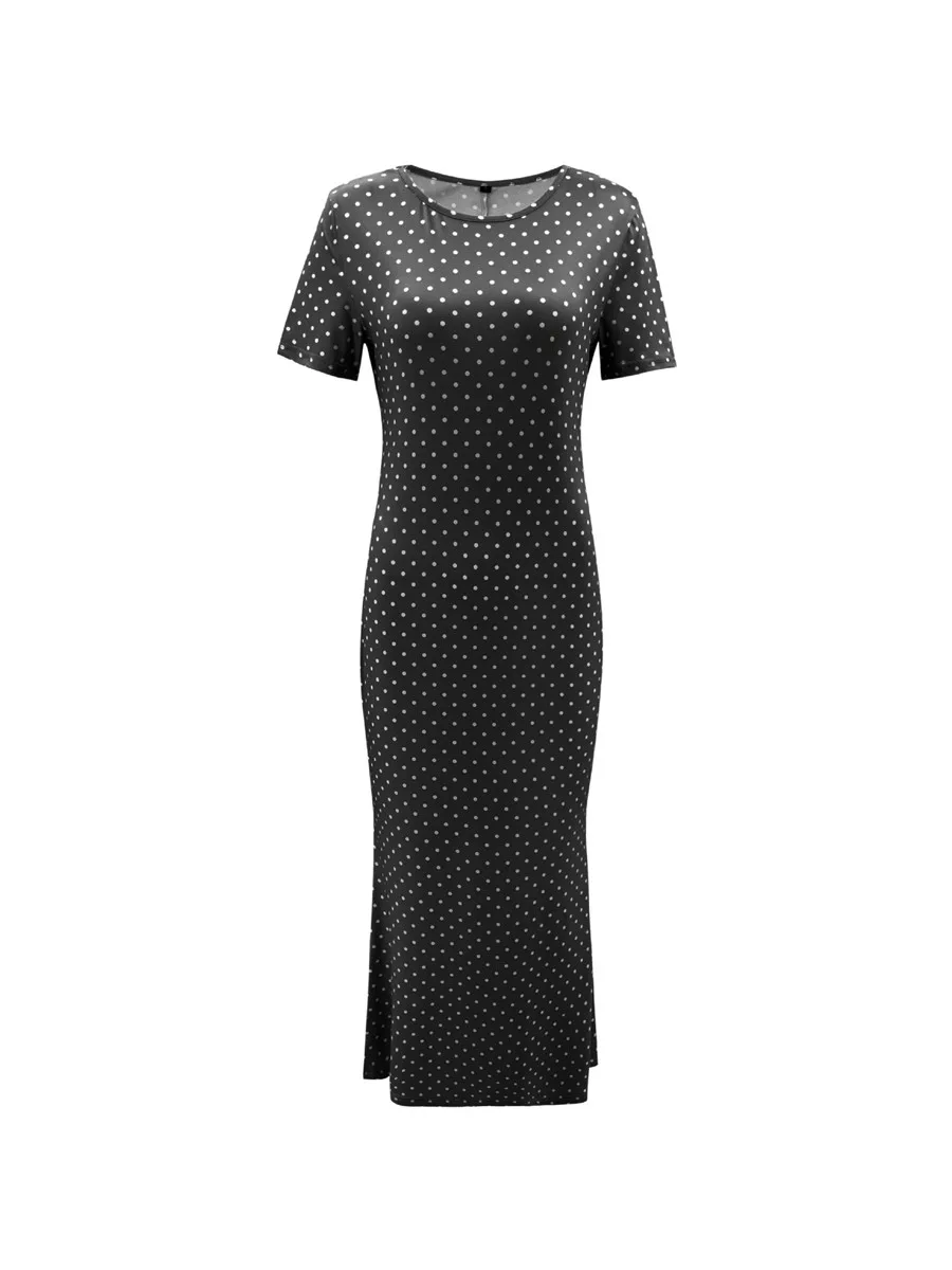 Gladiolus Sexy Bodycon Summer Dress Women 2019 Short Sleeve O Neck Polka Dot Women Maxi Dress Spring Ladies Sexy Club Dresses (20)