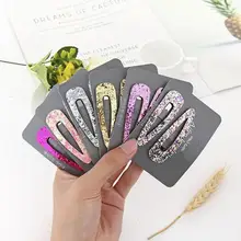 2 шт. Блестящие Блестки для волос, цветные яркие заколки для волос, блестящие защелкивающиеся зажимы для укладки женских волос, аксессуары