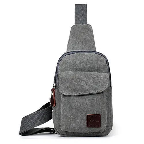 Дорожная сумка, Мужская Холщовая Сумка, Сумка для путешествий, походная сумка-мессенджер через плечо, слинг, грудь - Цвет: Серый