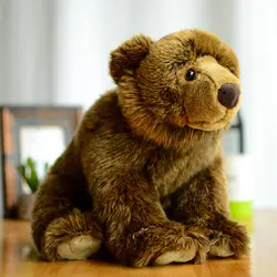 Браун Grizzly Bear Дети Плюшевые Игрушки Реалистичные Прекрасных Детей Подарки Kawaii Ursus Arctos Lelly Мягкие игрушки Куклы Милый Подарок