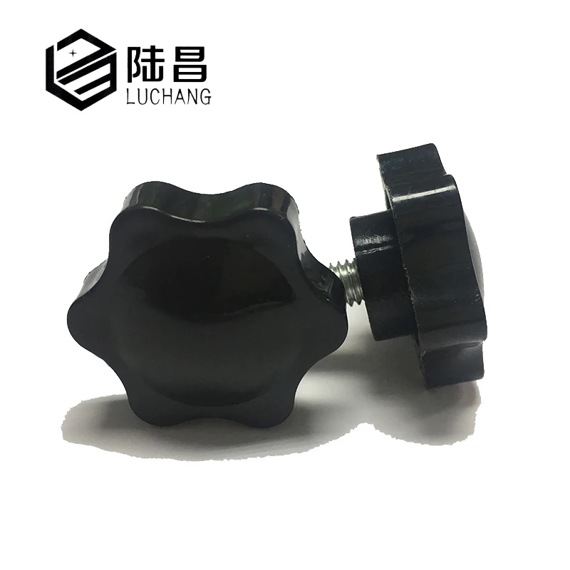 

luchang M8 x 50mm 32# Thread Replacement Star Hand Knob Bakelite Hand Tighten Screw Tightening Screw Black Head diameter 32mm
