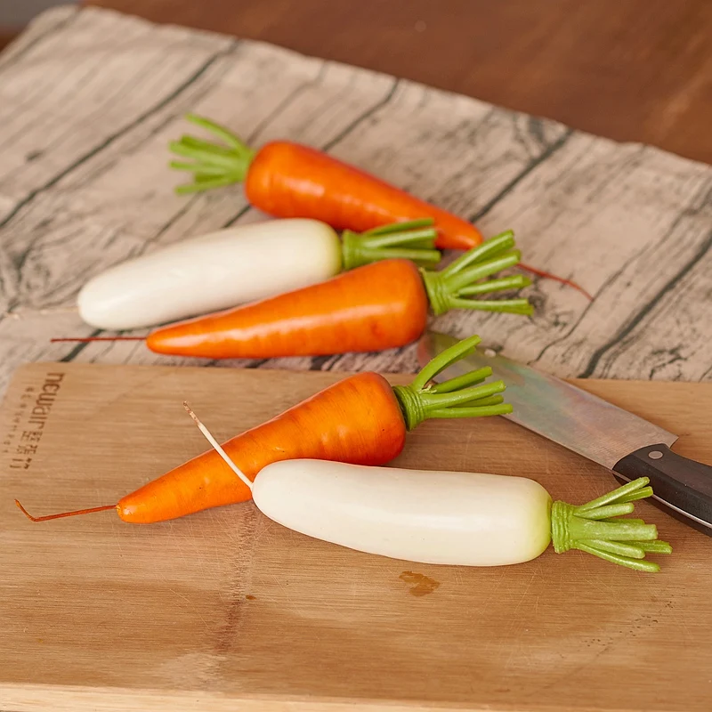

Simulated carrot white carrot high quality foam material, simulated vegetable model props children pretend to play with toys