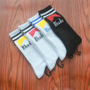 

Wholesale Europe and the United States tide brand skateboard personality socks Two bars MBL long paragraph cotton hip hop socks