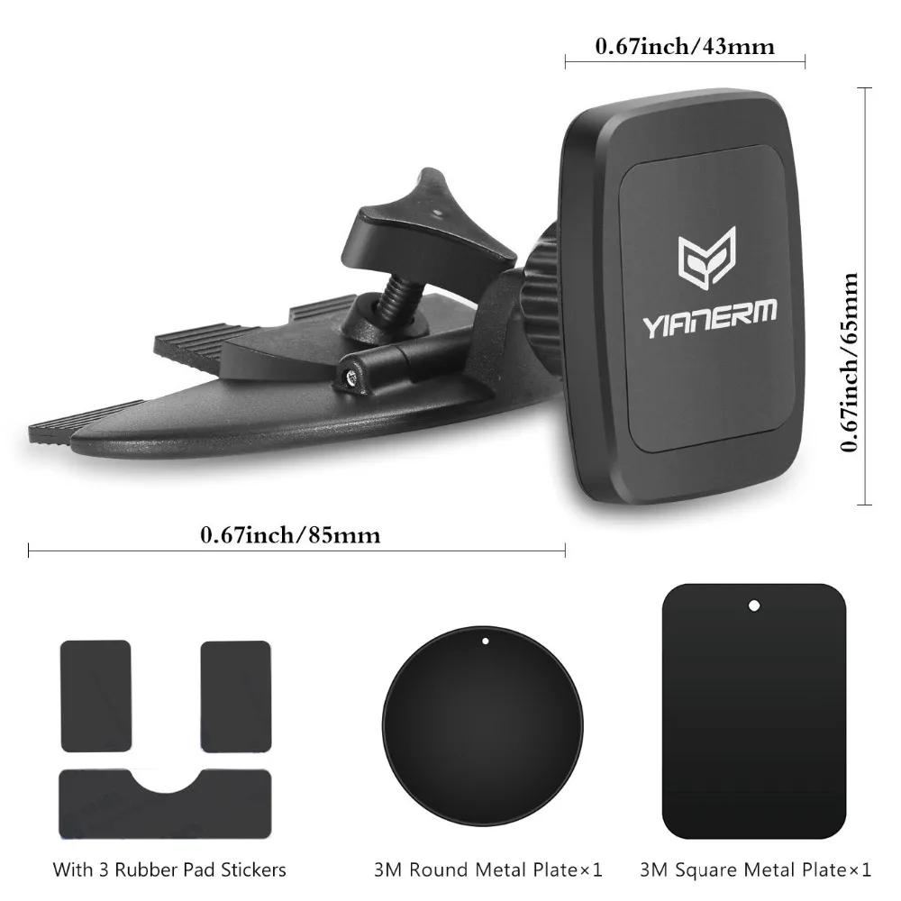  Yianerm Magnet CD Slot Holder for Phone Car For iPhone X Xs Max 7 8 Plus Magnetic Car Phone Holder 