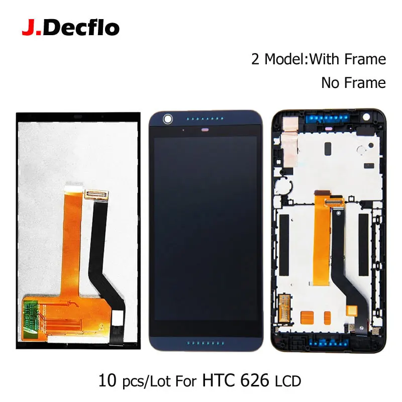 

10pcs/lot LCD Display For HTC Desire 626 D626 626G 626W Touch Screen Digitizer Assembly Replacement Repair Parts with Frame Orig