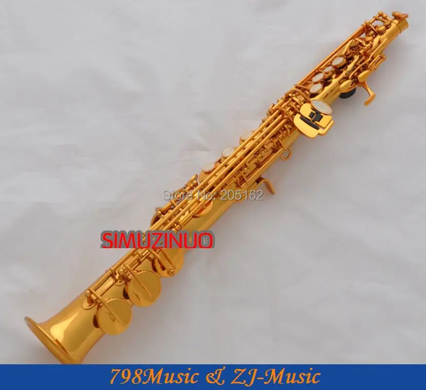 

Electrophoresis Gold Soprano Saxophone Bb key to High F key-2 Neckes