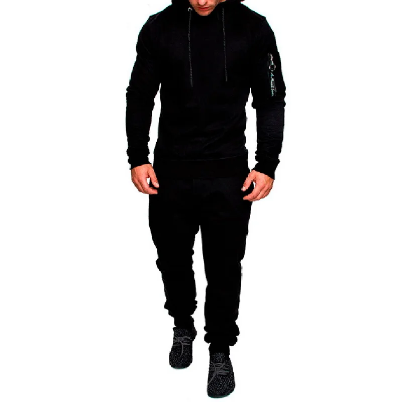 

ADISPUTENT Military Print Men's Sportwear Sweatshirt Tracksuit Hoodies Casual Running Set Pullover Outwear 2PC Jacket+Pant Suit