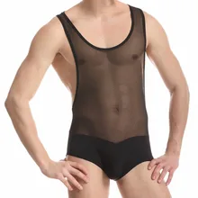 Новая мужская Нижняя майка, нижнее белье для геев, нейлоновое эротическое белье, майка, Мужская нижняя рубашка боди, комбинезон, шорты, размер XL