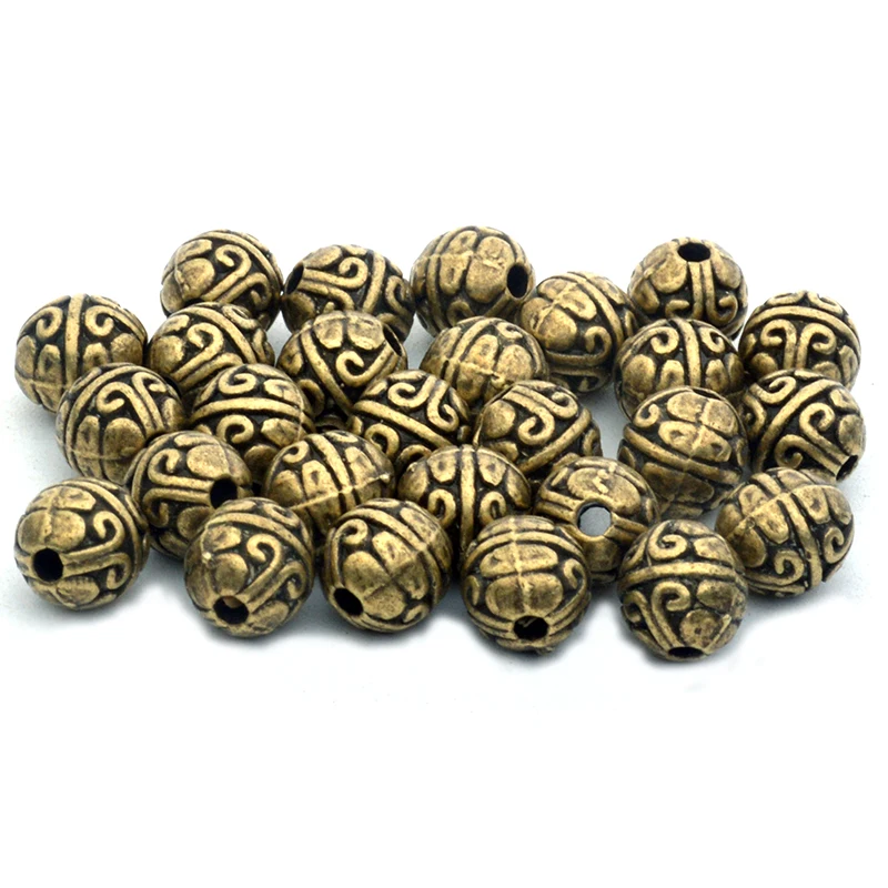 

8x7MM 20Pcs Metal Beads Charms Bronze Color Tibetan Silver Tone Oval Shape Spacer Loose Beads Fit Necklace And Bracelet Making
