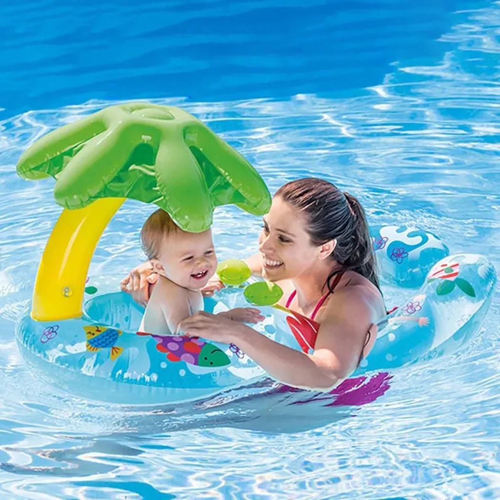 С тентом матери и ребенка кольца для плавания детское сиденье родитель-ребенок спасательный круг для плавания с сидением надувной плавательный круг# g35