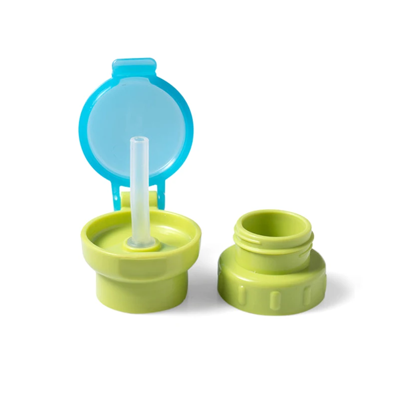 1Pcs Portable Plastic Rose red and Green Children Spout Straw Spill-proof Cover Drink Bottle - Цвет: Зеленый