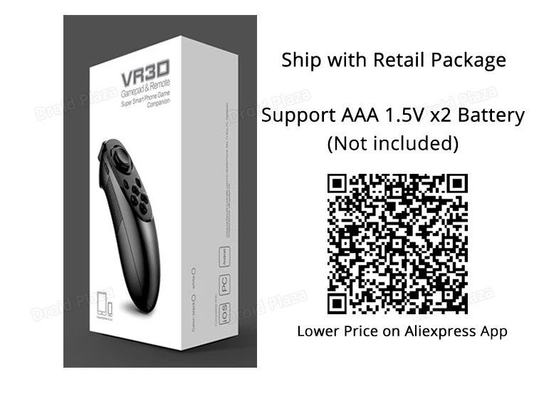 VR3D универсальный Bluetooth геймпад игровой джойстик беспроводной пульт дистанционного управления селфи затвор Android iOS смартфон ПК ТВ коробка 3D VR очки