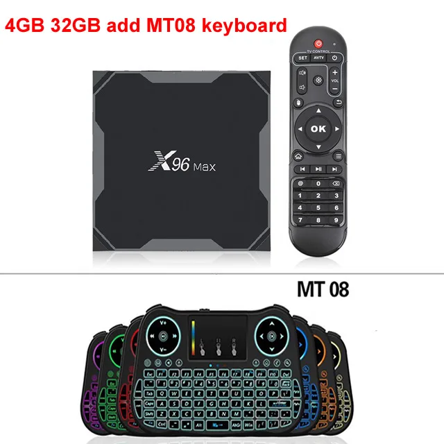 Подлинная X96 MAX Smart tv Box Amlogic S905X2 Android 9,0 LPDDR4 4 Гб ОЗУ 64 Гб ПЗУ 2,4G/5G двойной wifi 1000M Lan BT 4K медиаплеер - Цвет: 4GB 32GB and MT08