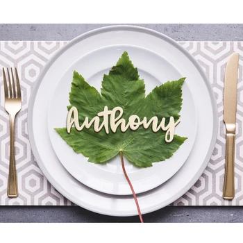 

10pcs Wooden Laser Cut Names Wedding Place Cards Name Place Settings Wooden Wedding Sign Rustic Wedding Names Gift Tags