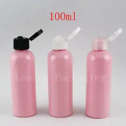 100 мл х 50 шт Розовый Пластик ПЭТ Пустой Бутылочки с флип-топ Кепки лосьон бутылки контейнеры BPA бесплатно многоразового путешествия