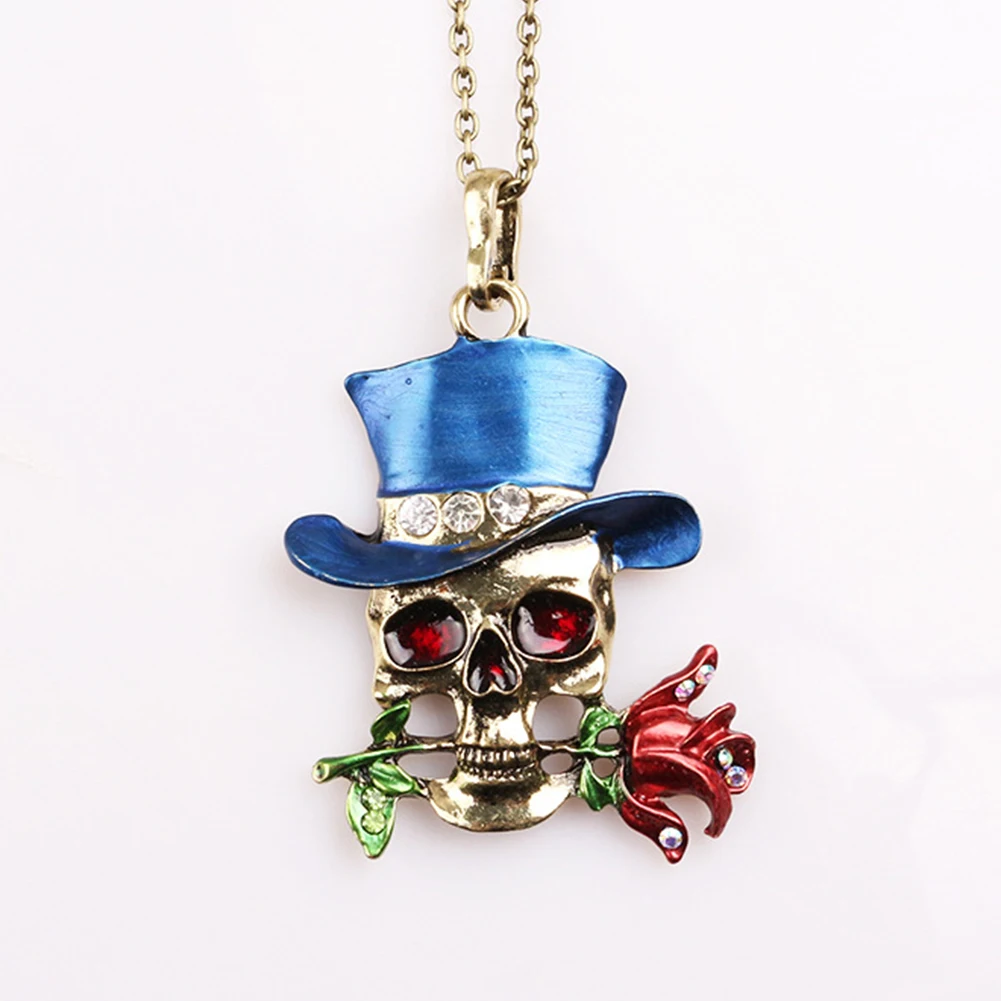 

New Arrival Unisex Necklace Halloween Skeleton Skull Pendant Necklace Choker Women Men Halloween Easter Party Funny Props