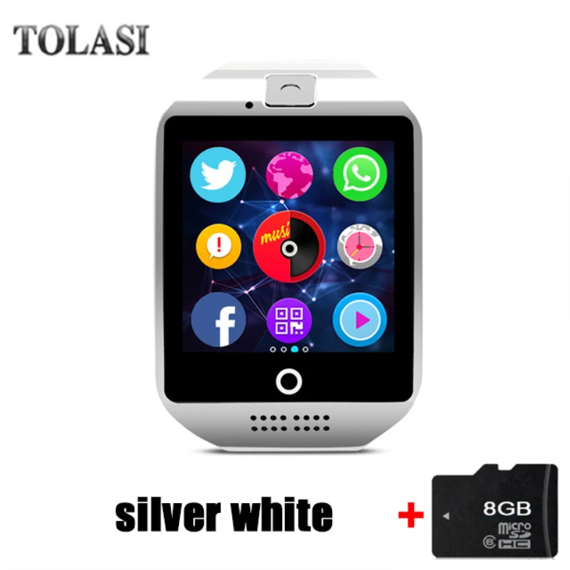 

Q18 Smart Watch Camera TF SIM Card Phone Watch Sync SMS Facebook Twitter Bluetooth Smartwatch for Samsung Android 2018 new
