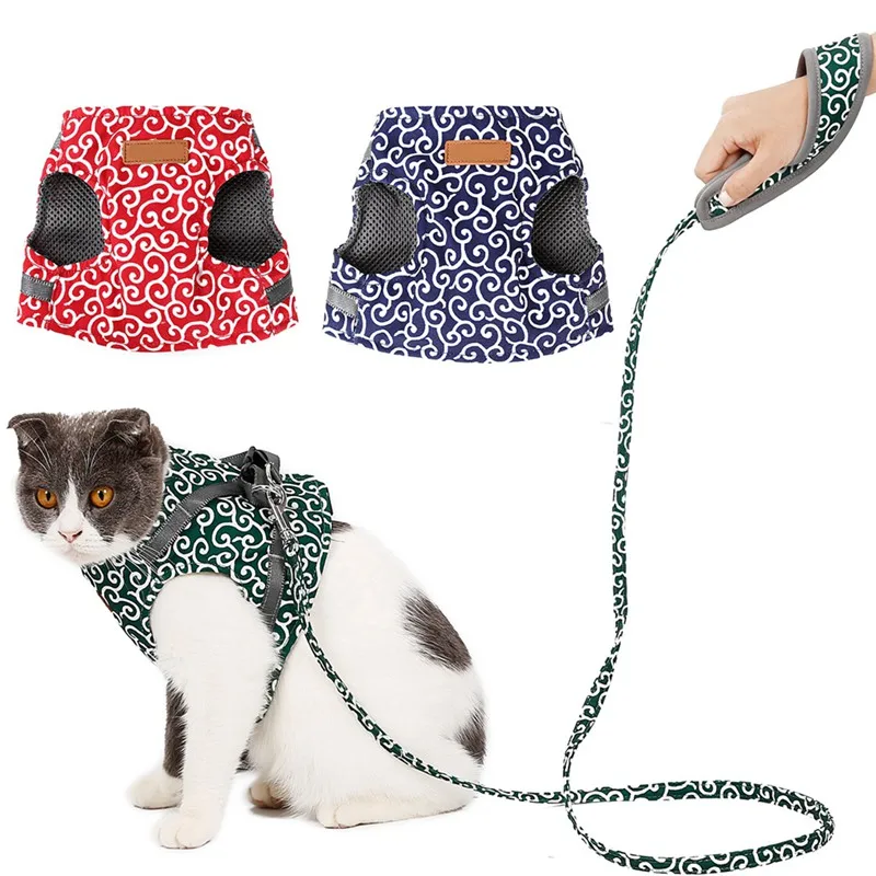 

Cat Leash Chest Strap Set Escape Proof Vest Harness For Outdoor Walking Cat Comfortable Durable Adjustable Pet Leash
