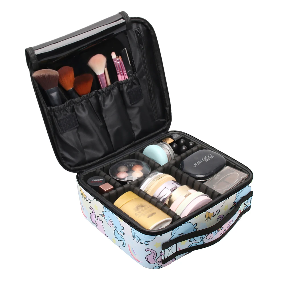 FCCEXIO косметички Радуга Милый Единорог макияж сумки Travel Organizer beauty Case несессер сумка для туалетных принадлежностей Мытье Ванны регулируемая коробка для макияжа