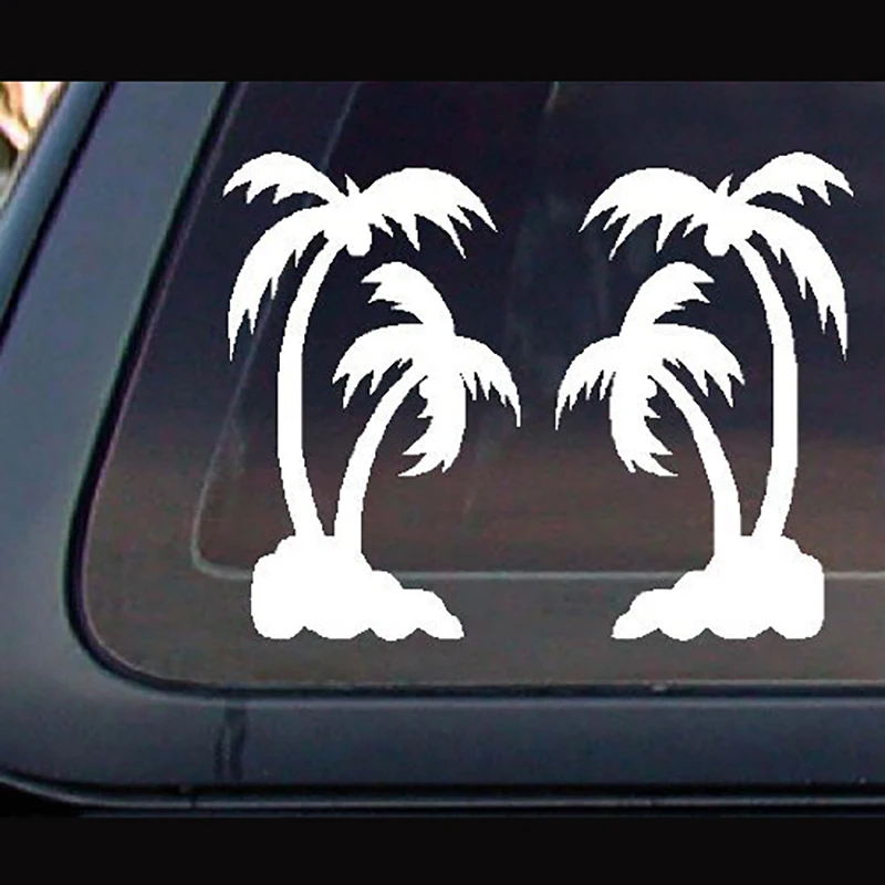 Palm Tree car stickers SET Die Cut Car Decal Sticker Diecut White