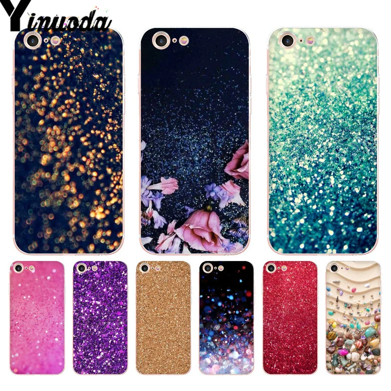 

Yinuoda For iphone 7 6 X Case Glitter Sand printing art Transparent Phone Case for iPhone 8 7 6 6S Plus X 10 5 5S SE 5C XS XR