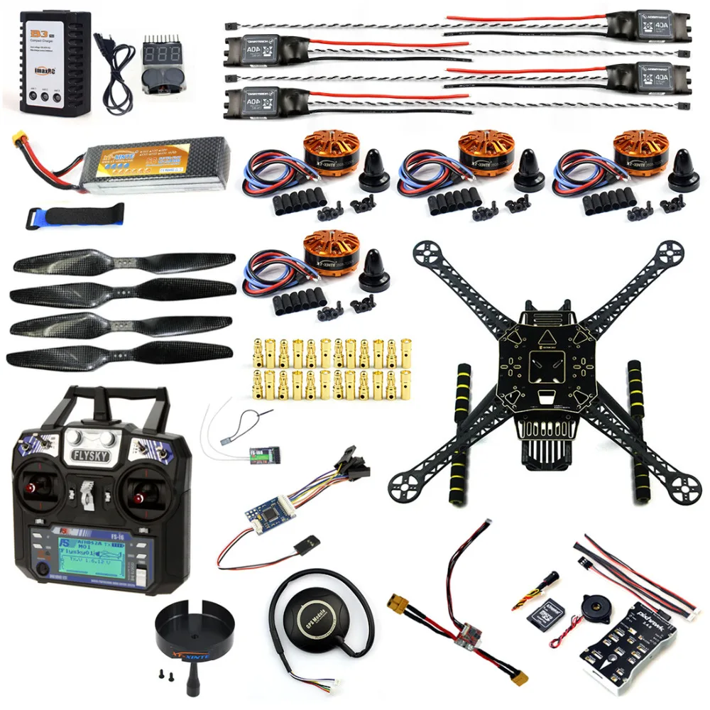 Buy Cheap Full Set DIY FPV Drone Kit S600 4 axis Aerial Quadcopter Pix2.4.8 Flight Control GPS 7M 40A ESC 700kv Motor FS-I6 TX RX Battery