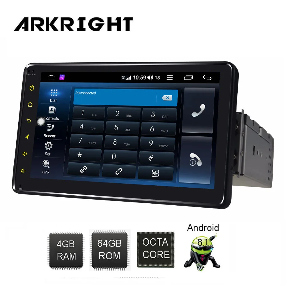 ARKRIGHT " 4+ 64 Гб 1din Android автомобильный Радио Встроенный 4 г/4 г sim-карта мультимедийный плеер gps/Авторадио/Автомобильный dvd-плеер/горячая точка обмена