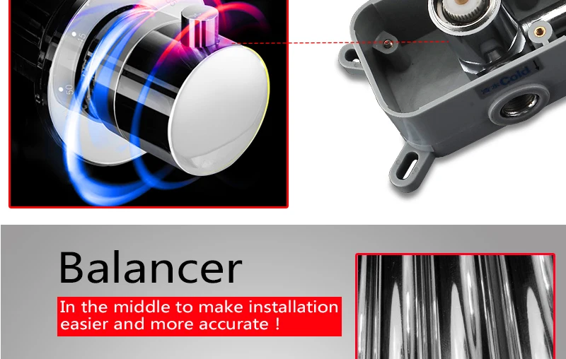 DCAN Two Functions Bathroom Bath Shower Faucet Mixer Valve Wall Mounted Bathtub Faucets Thermostatic Shower Faucets Mixing Valve (12)