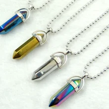 Высокое качество титана Кристалл столб талисманы чакра кулон из нержавеющей стали ожерелье для женщин ювелирные изделия 1 шт