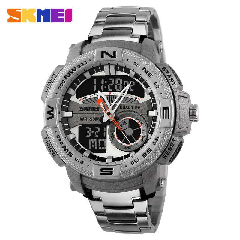 Luxury Outdoor Sports Watch Men Digital Quartz Watches Waterproof Alarm Chrono Stop Watch Back Light Analog
