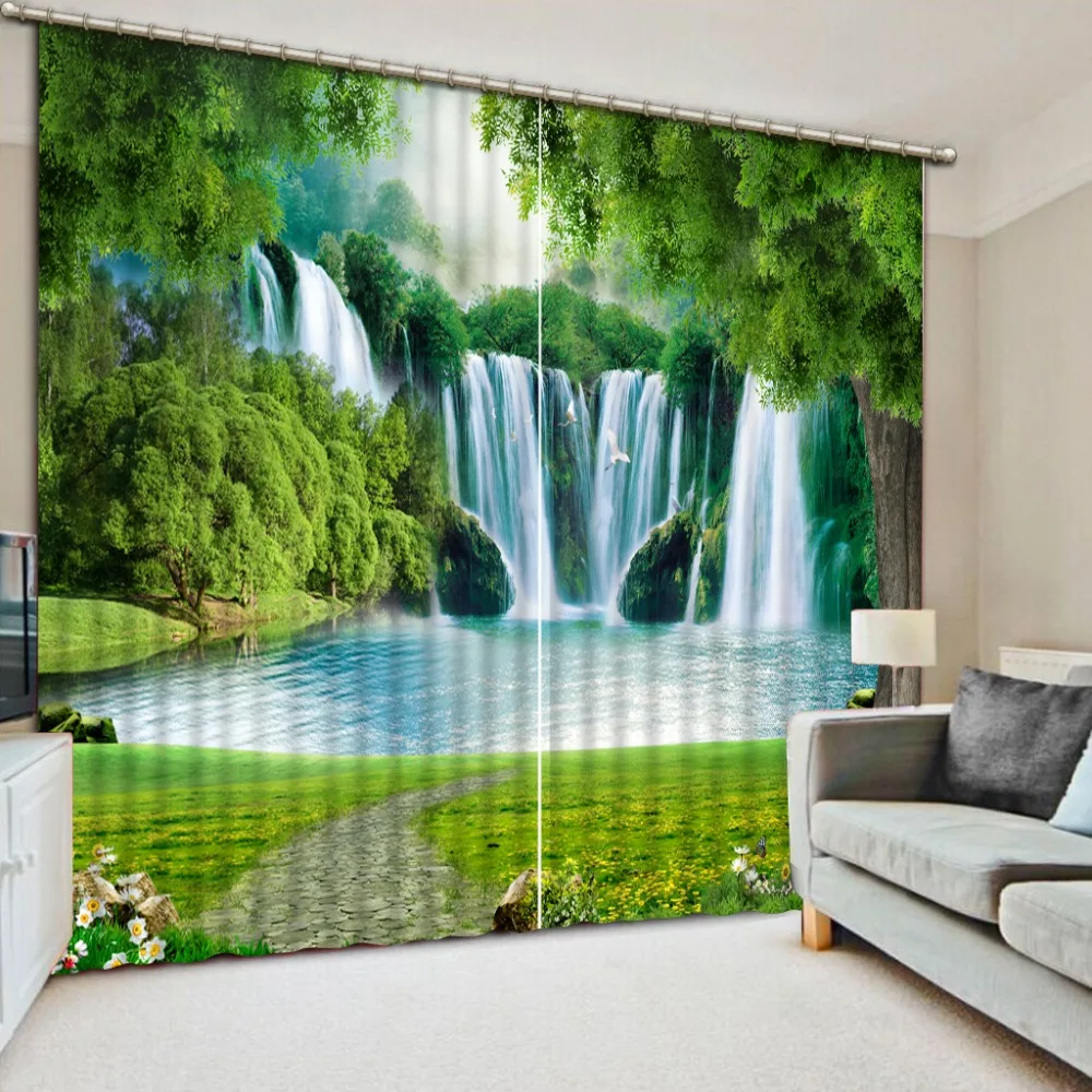 

Modern Curtains Waterfall Landscape Rustic Home Decor Curtains For Living Room Blackout Window Bedroom