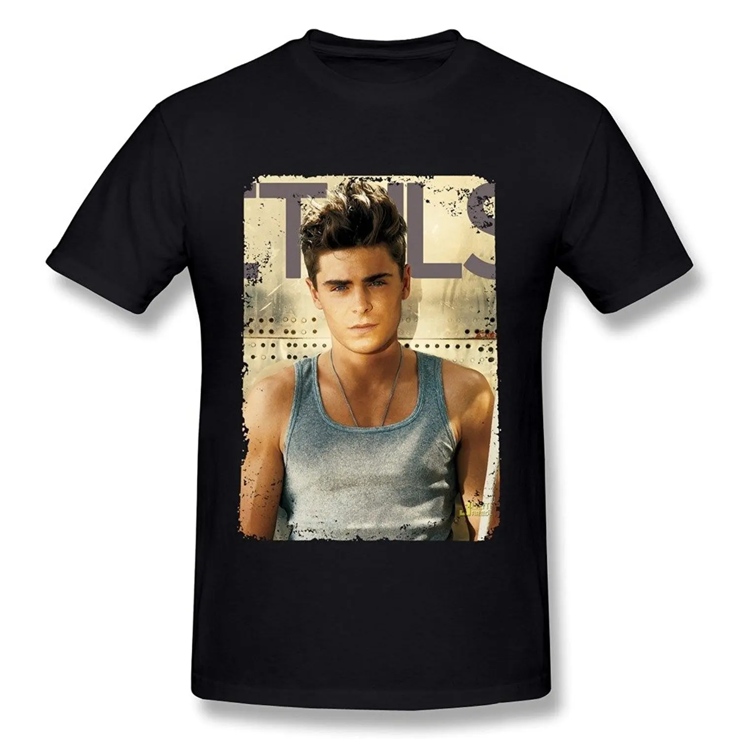 

T Shirt Discount 100 % Cotton T Shirt For Men's Men's Zac Efron Poster O-neck Tshirts Size M Black