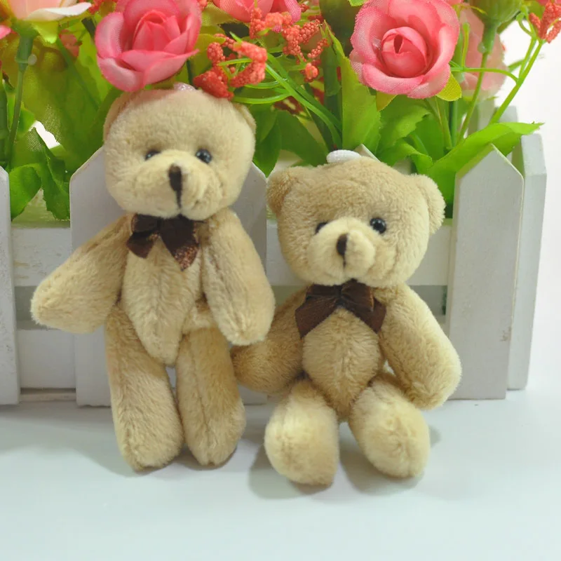 Mini Cute Cartoon Joint Bear Plush Toys Bow Tie Teddy Bear Dolls Bag Phone Pendant DIY Flower Bouquet Doll 8cm  (4)