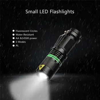 

Bright 3 Modes Small Aluminum Flashlight Torch Adjustable Focus Zoom Light Lamp powerful led flashlight torch 14500 #4S6