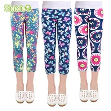 SLAIXIU; летние леггинсы для девочек; обтягивающие укороченные брюки; Детские узкие брюки; леггинсы для От 4 до 10 лет; Одежда для девочек