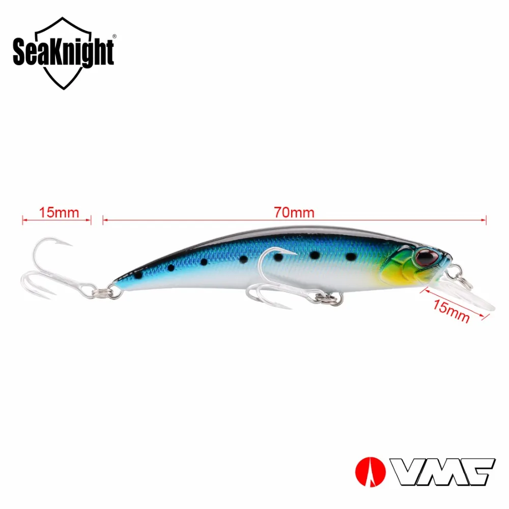 SeaKnight бренд SK040 серия Minnow Рыболовная Приманка приманка 9 шт./лот 7 см 2.76in 5 г VMC